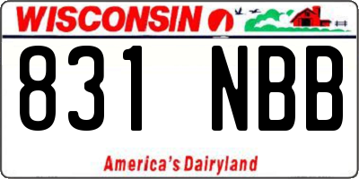 WI license plate 831NBB