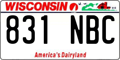 WI license plate 831NBC