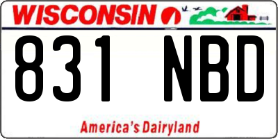 WI license plate 831NBD