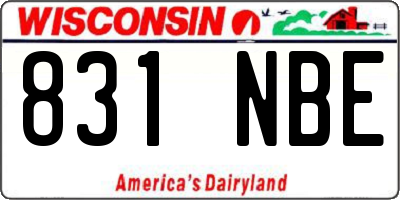 WI license plate 831NBE