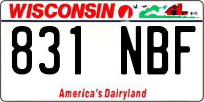 WI license plate 831NBF