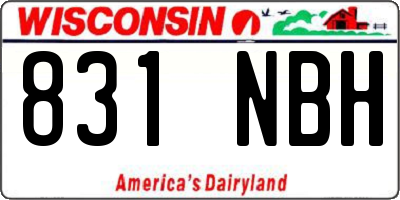 WI license plate 831NBH