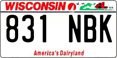 WI license plate 831NBK