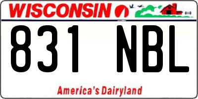 WI license plate 831NBL