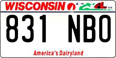 WI license plate 831NBO