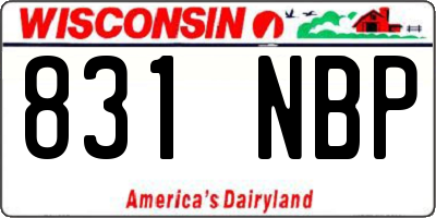 WI license plate 831NBP