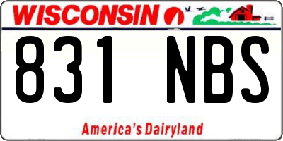 WI license plate 831NBS