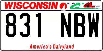 WI license plate 831NBW