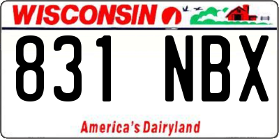 WI license plate 831NBX