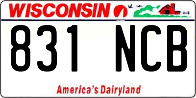 WI license plate 831NCB