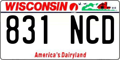 WI license plate 831NCD