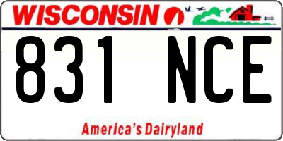 WI license plate 831NCE