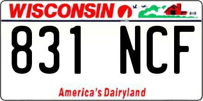 WI license plate 831NCF