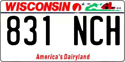 WI license plate 831NCH