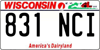 WI license plate 831NCI