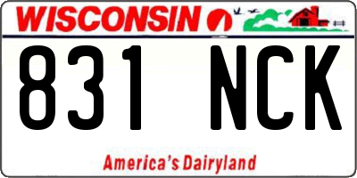 WI license plate 831NCK