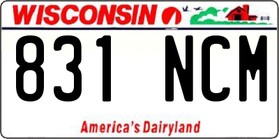 WI license plate 831NCM