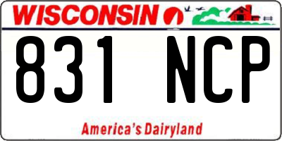 WI license plate 831NCP