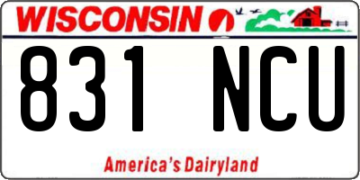 WI license plate 831NCU