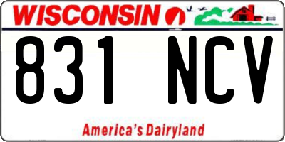 WI license plate 831NCV