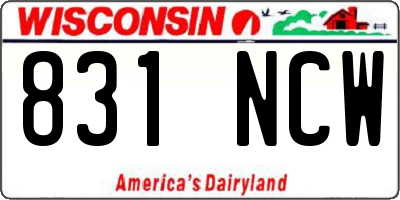WI license plate 831NCW