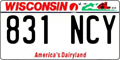 WI license plate 831NCY