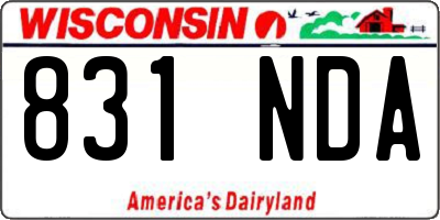WI license plate 831NDA