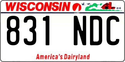 WI license plate 831NDC