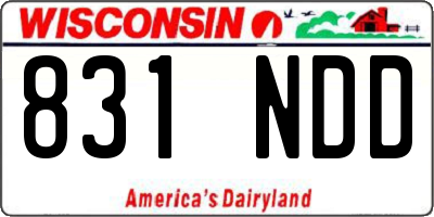WI license plate 831NDD