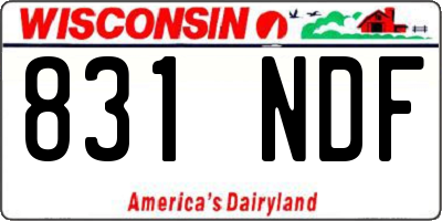 WI license plate 831NDF