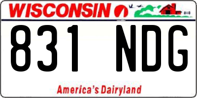 WI license plate 831NDG