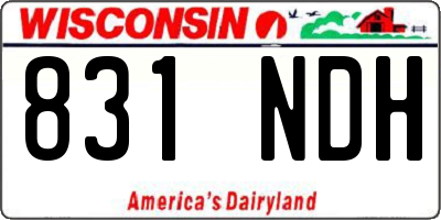 WI license plate 831NDH