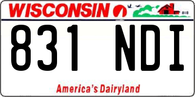 WI license plate 831NDI