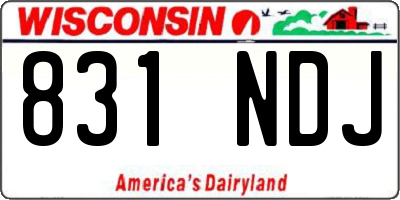 WI license plate 831NDJ