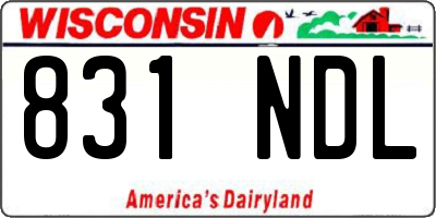 WI license plate 831NDL