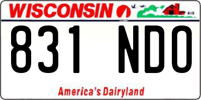 WI license plate 831NDO