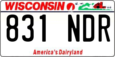 WI license plate 831NDR