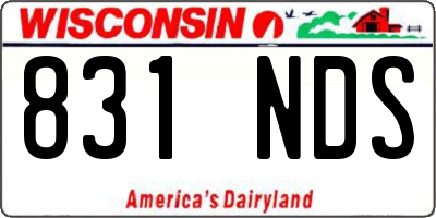 WI license plate 831NDS
