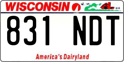 WI license plate 831NDT