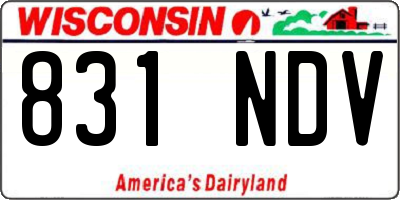 WI license plate 831NDV