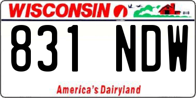 WI license plate 831NDW