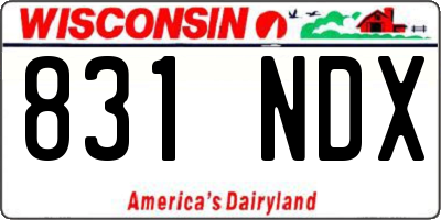 WI license plate 831NDX