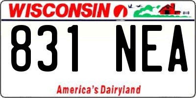WI license plate 831NEA