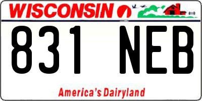 WI license plate 831NEB