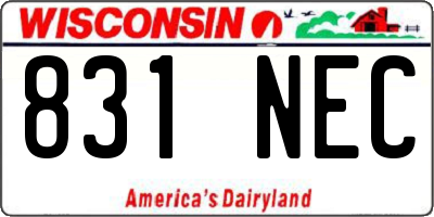WI license plate 831NEC