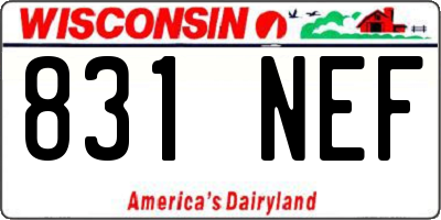 WI license plate 831NEF