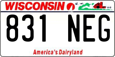 WI license plate 831NEG
