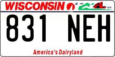 WI license plate 831NEH