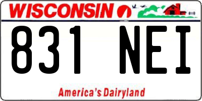 WI license plate 831NEI