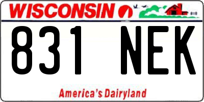 WI license plate 831NEK